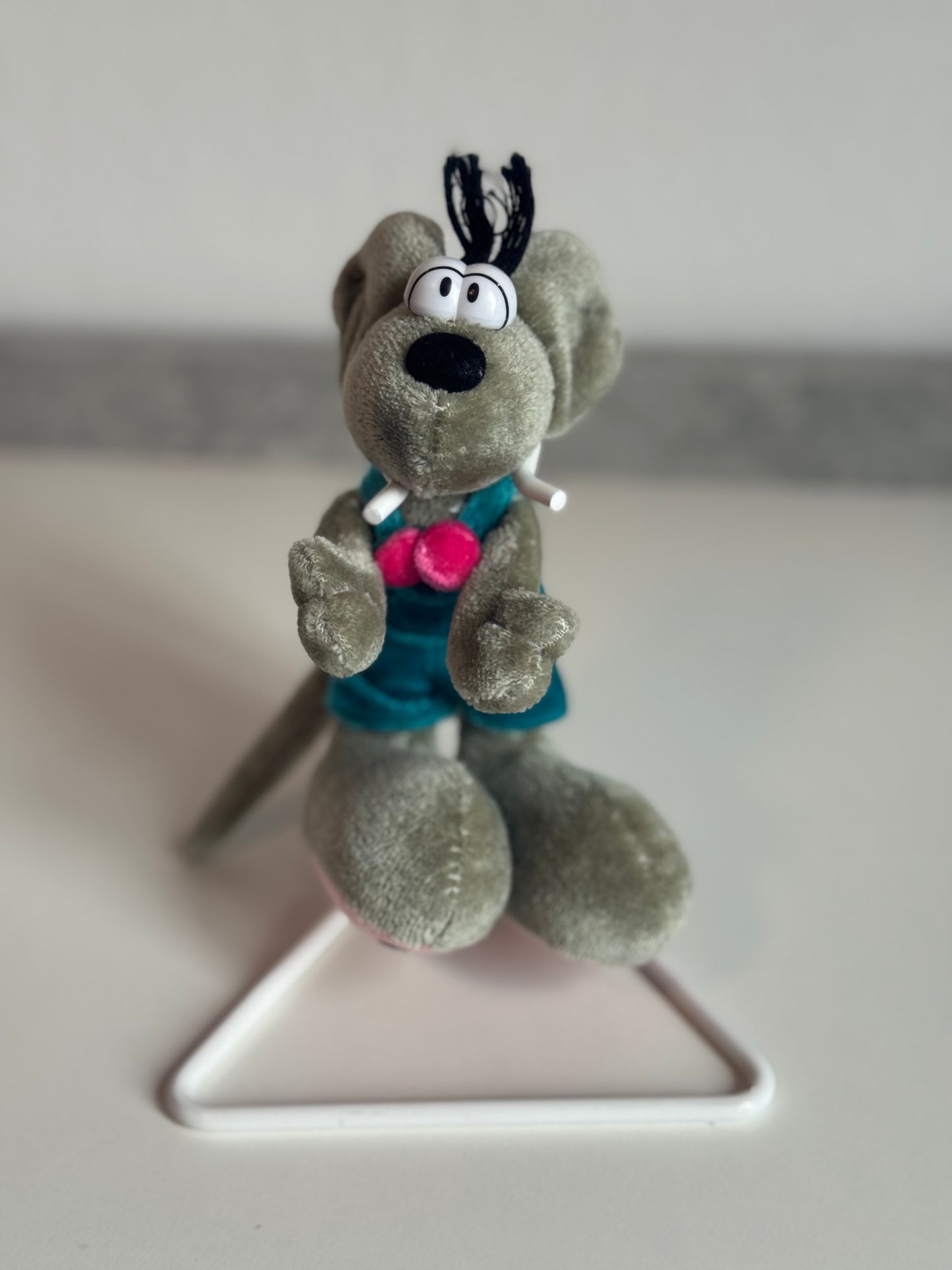 Diddl Grau mit Türkiser Latzhose Klein