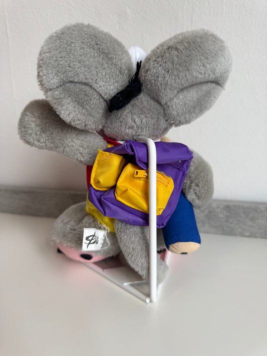 Diddl Grau mit Stift und Rucksack klein