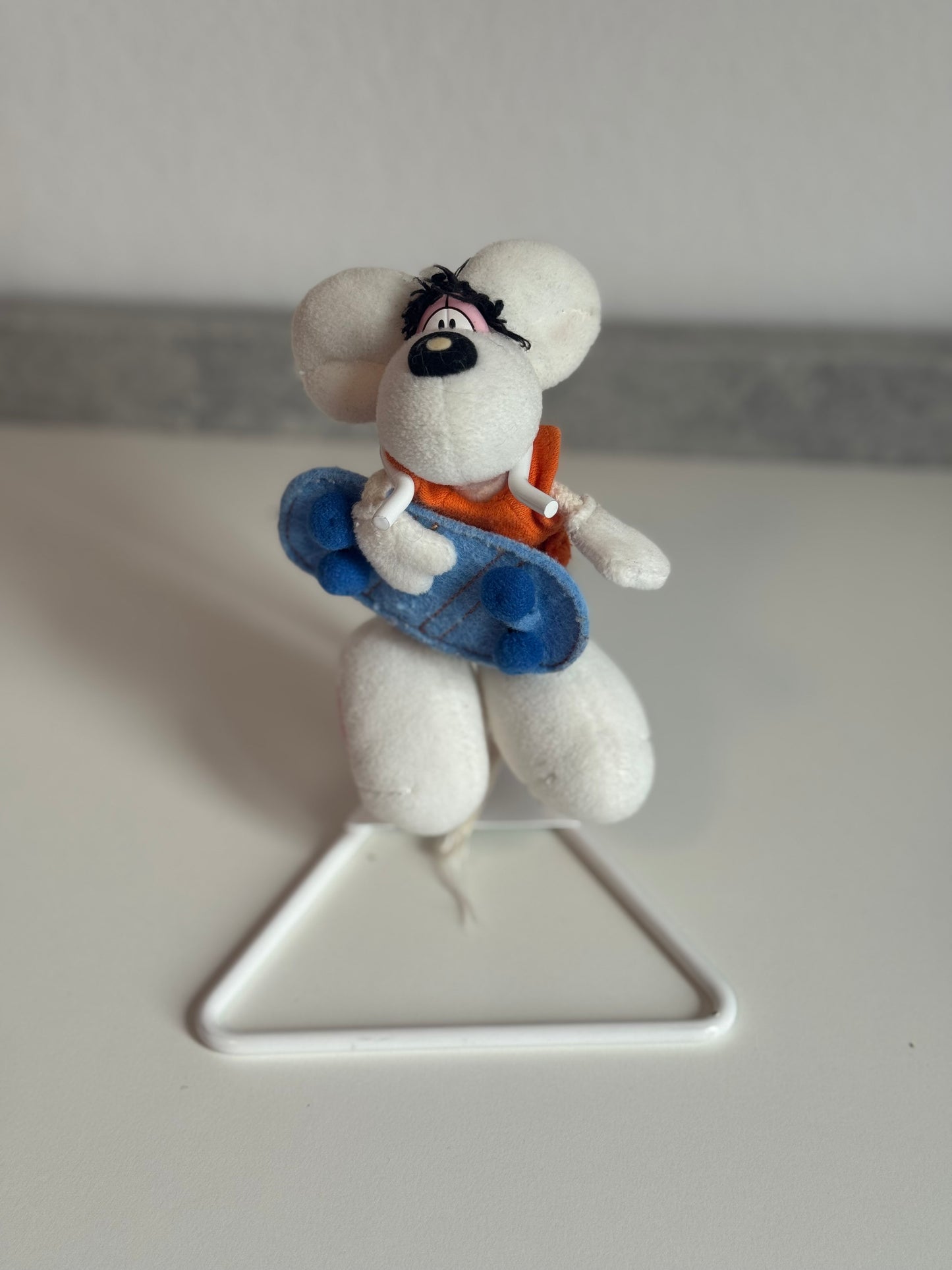 Diddl mit Skateboard weiß mini