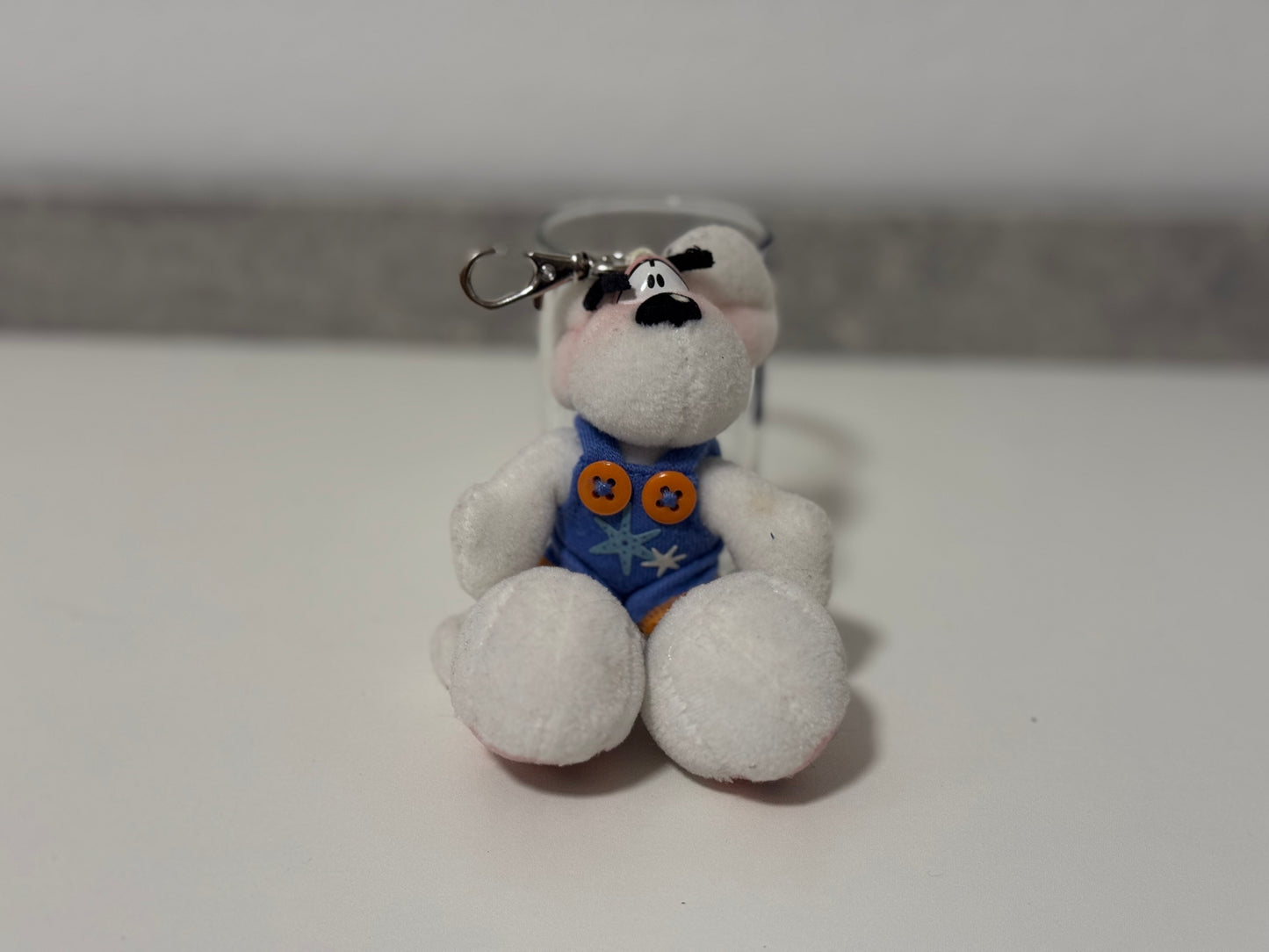 Diddl Weiß mit Blauer Latzhose Schlüsselanhänger Mini