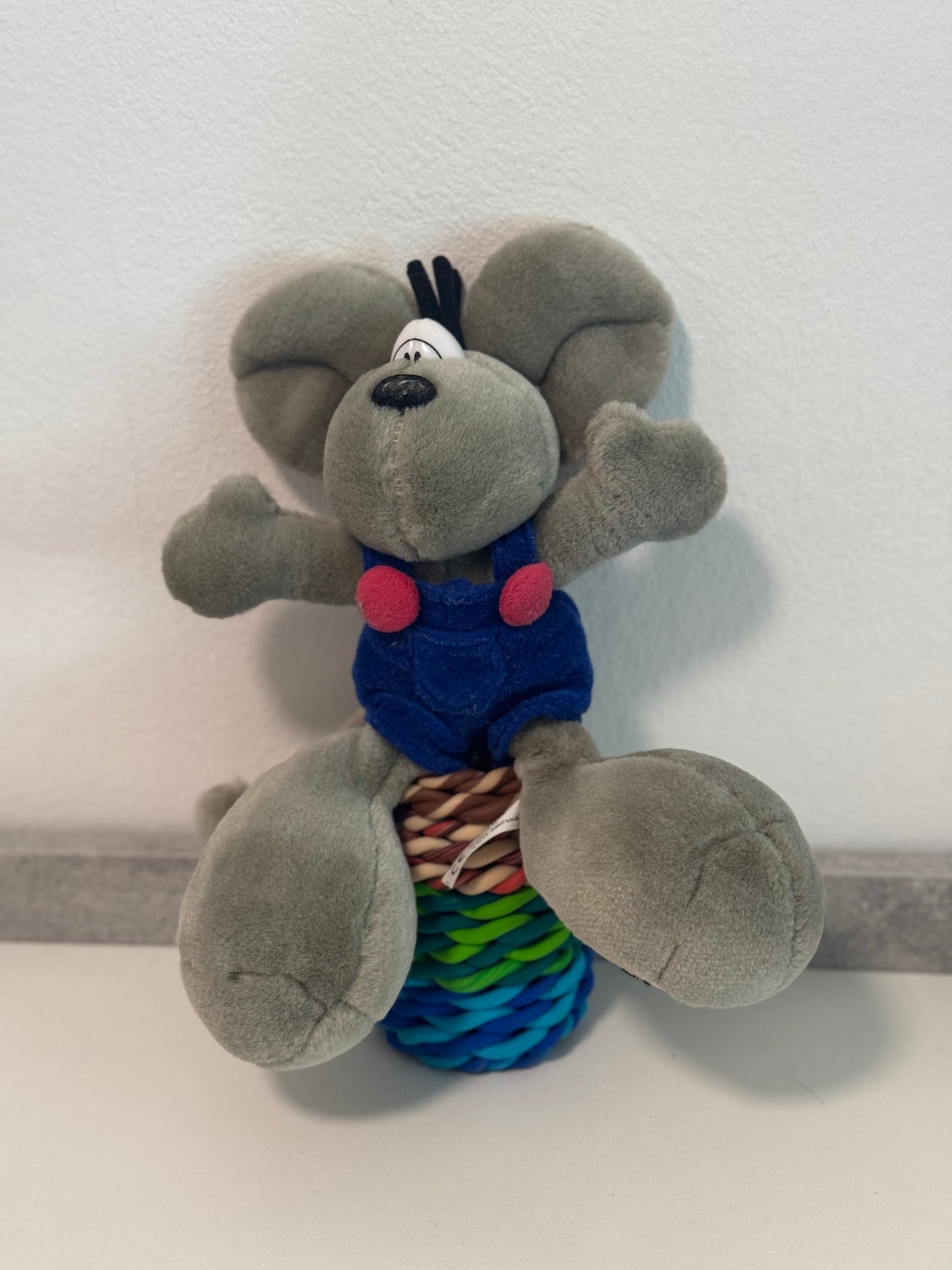 Diddl Grau mut Blauer Latzhose Klein