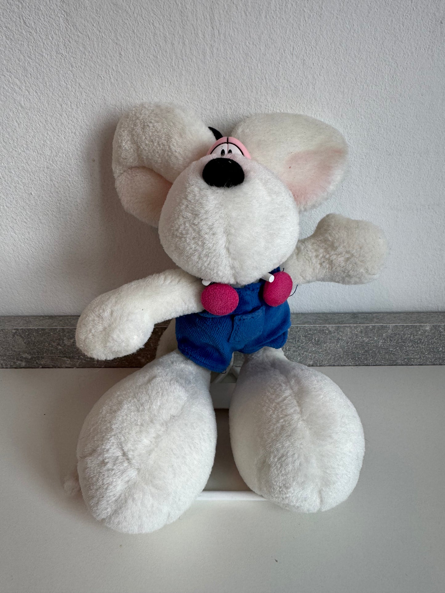 Diddl mit Blauer Latzhose und Roten Knöpfen klein