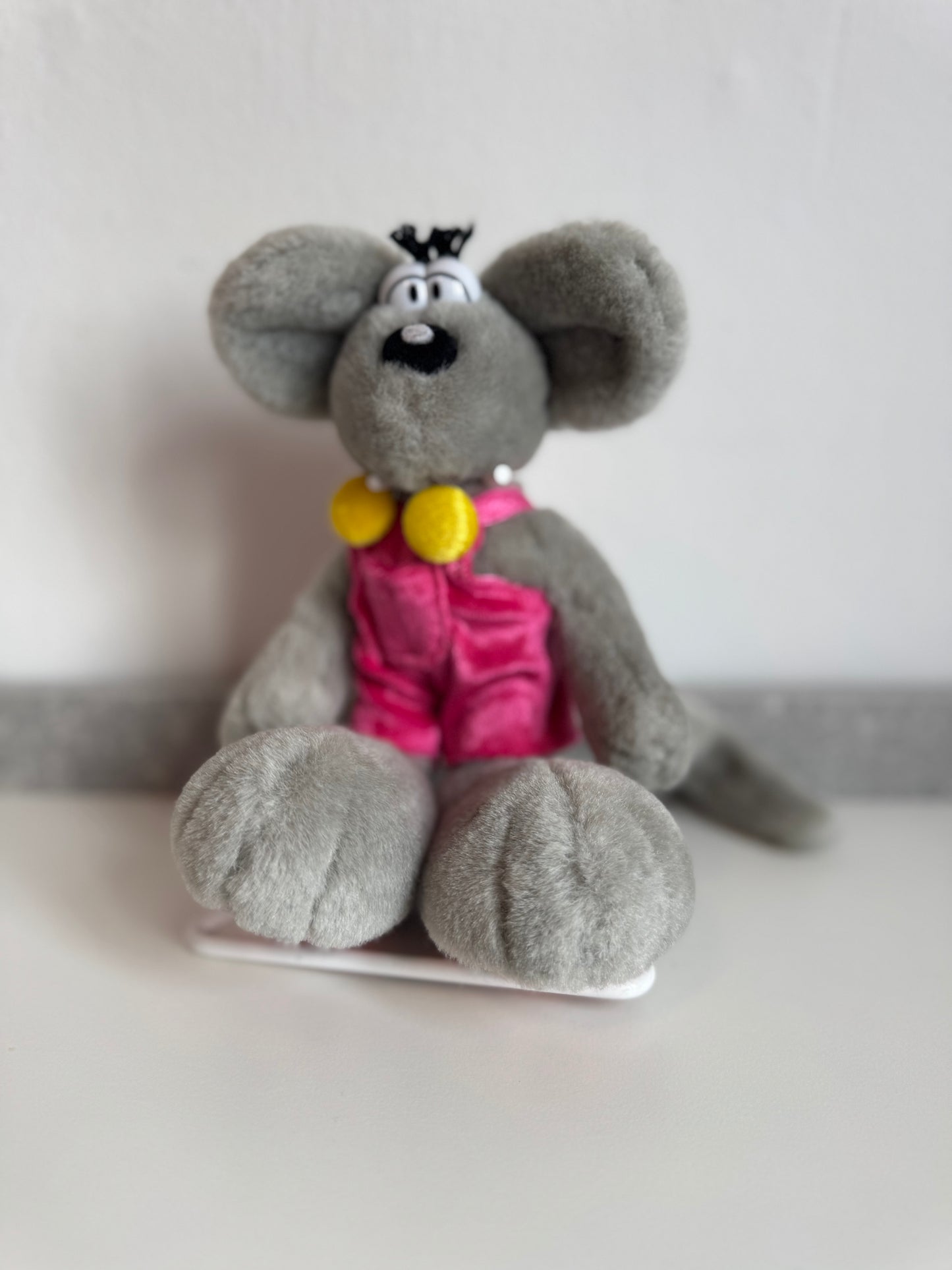 Diddl Grau mit Pinker Latzhose First Edition klein