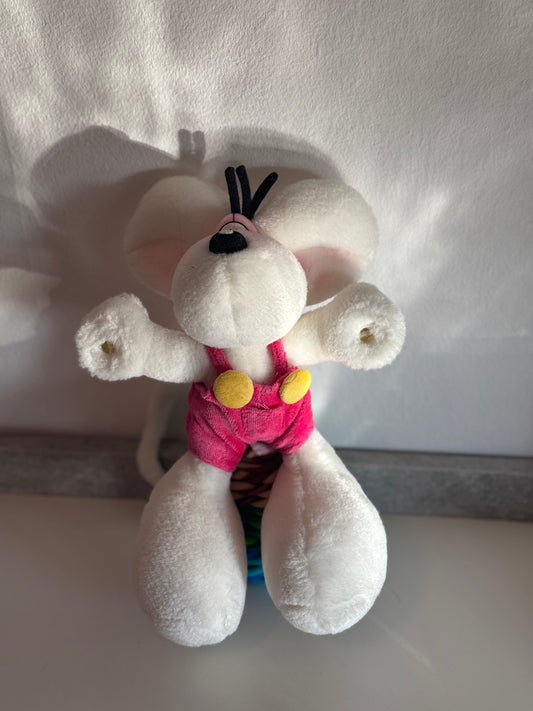 Diddl Weiß mit Pinker Latzhose