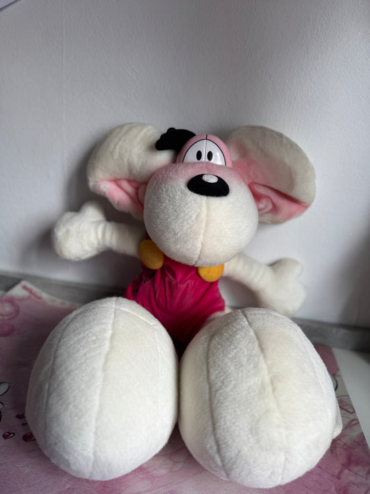 Diddl Weiß Pinke Latzhose ca 60cm