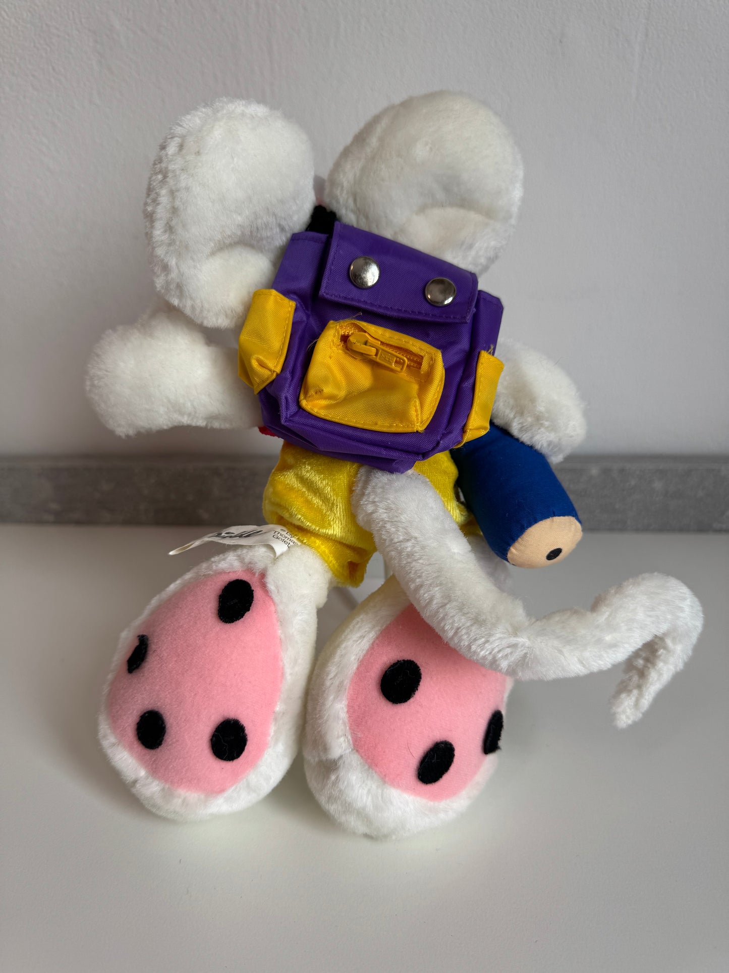 Diddl Weiß mit Stift und Schultasche klein