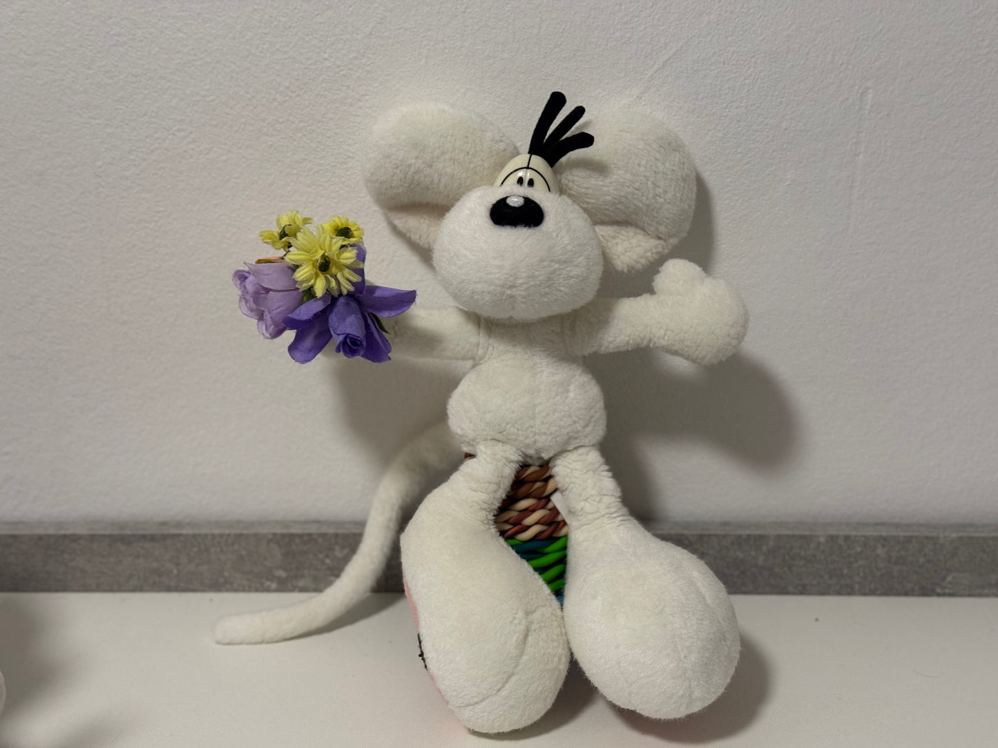 Diddl Weiß mit Blumen