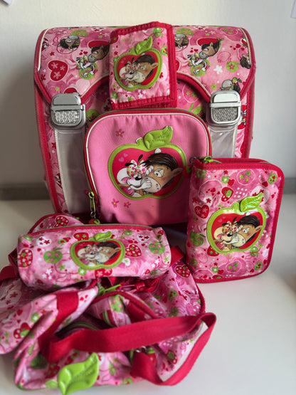 Schultaschen Set mit Federschachtel Geldtasche und Sporttasche