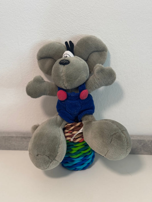 Diddl Grau mut Blauer Latzhose Klein