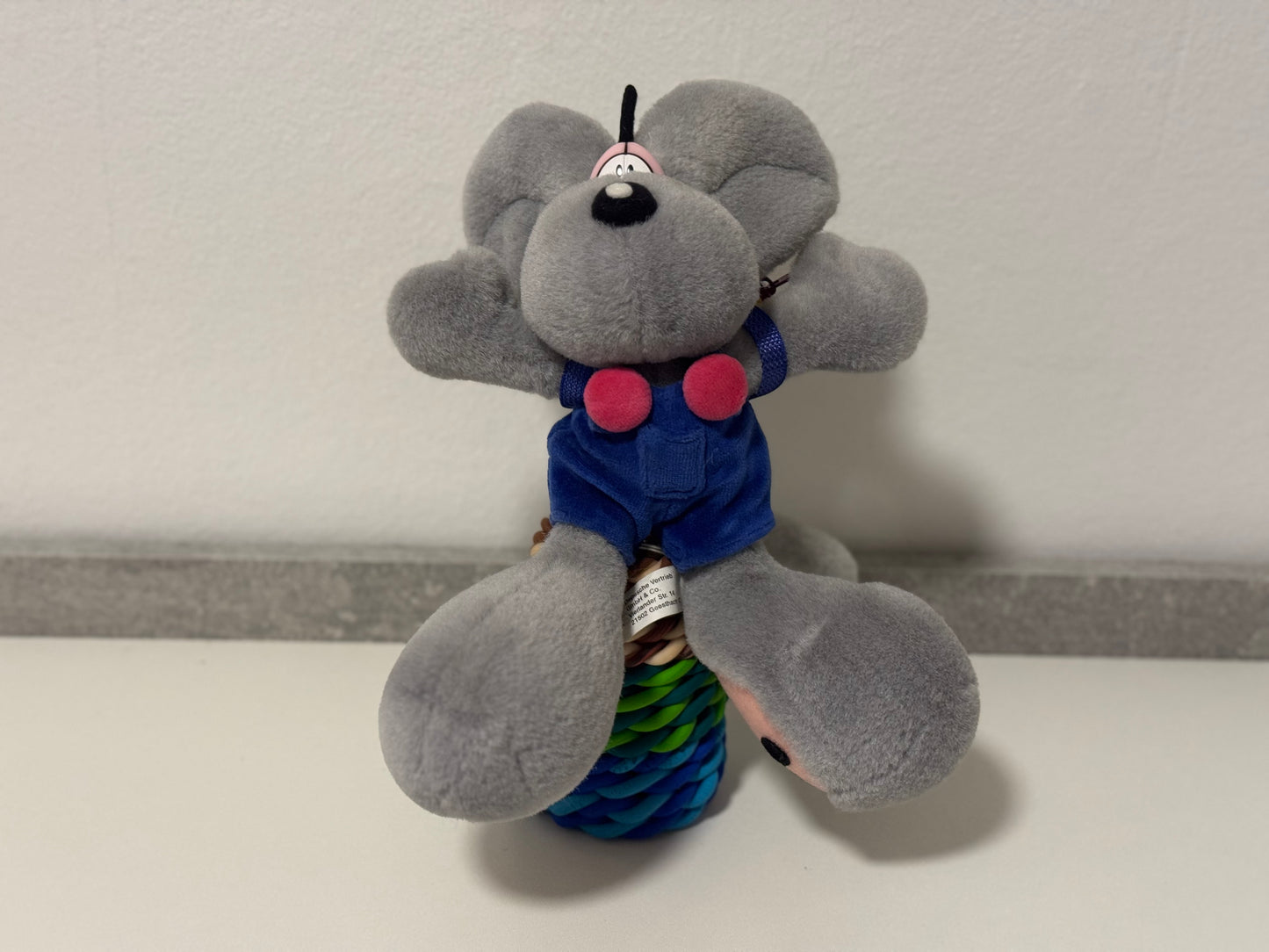 Diddl Grau mit Rucksack