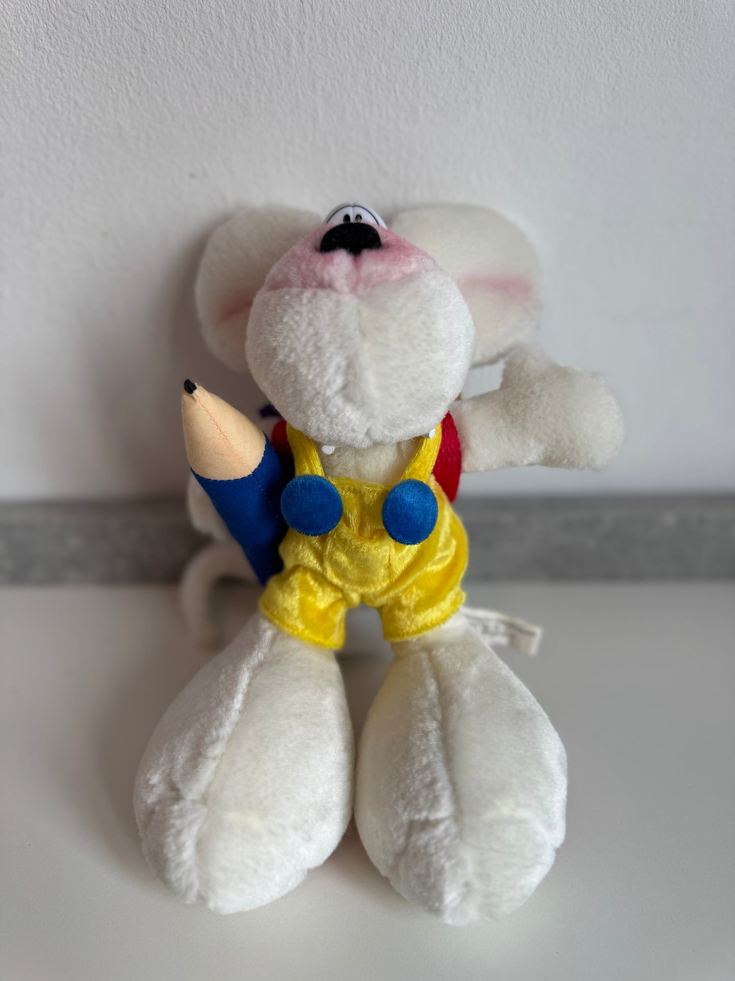 Diddl Weiß mit Stift und Schultasche klein